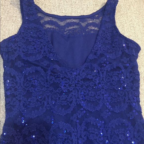 Jump Apparel Blue Sequin Dress Size S NWOT - Picture 3 of 5